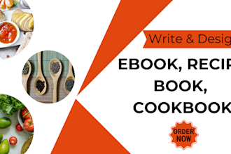 write, design, redesign cookbooks, ebooks on canva