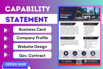 write and design editable federal government contract capability statement