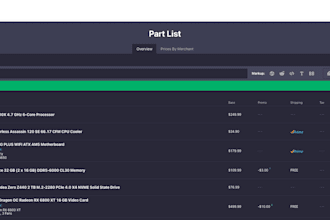create a list of parts for your gaming PC