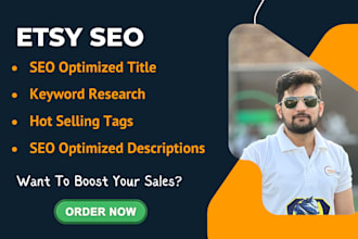 write SEO optimized etsy titles, tags, and descriptions