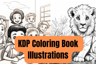 design KDP coloring book for children kids activity book