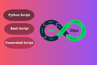 write python script, bash script,and powershell script