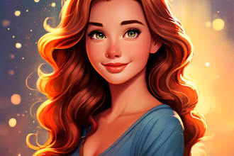 draw a portrait in disney cartoon style