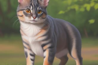 draw realistic pet portrait into digital oil painting