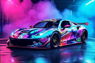make awesome car wrap design or racing car wrap