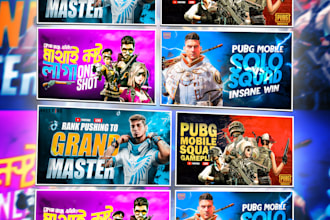 design attractive gaming thumbnail valorant free fire  pubg etc
