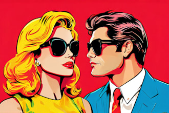 draw a vector pop art illustration from your images