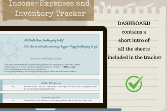 make an income, expenses and inventory tracker in google sheets