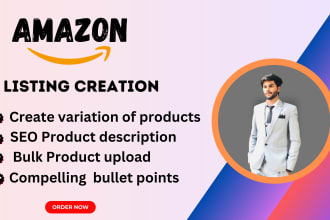 create amazon fba product listing and variation and fix amazon listing