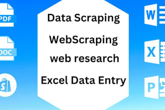 do perfect excel data entry, research, web scraping, data collection