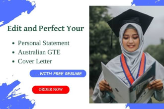 professionally rewrite your personal statement, australian gte and cover letter