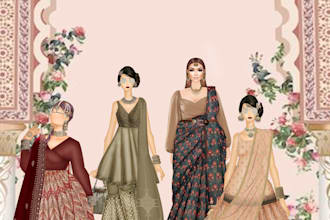 make digital fashion illustrations in my style