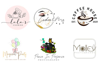 do hand drawn  feminine  line art  boho signature business logo design