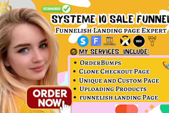 design systeme io sale funnel, clone funnelish landing page, wix landing page