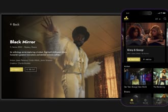 develop streaming mobile app, and smart tv app