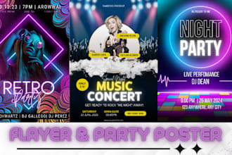 design event, party, birthday, club flyer or poster design