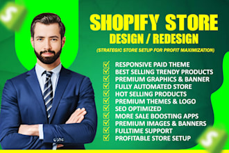 design or redesign your shopify dropshipping store