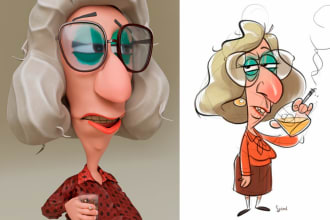 create a 3d stylized character based on a 2d concept