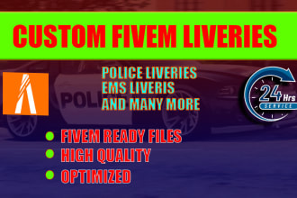design custom livery of police, ems or any car for  fivem