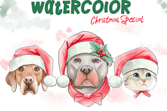 draw cute watercolor pet from your photo