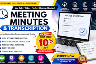 transcribe audio or video recordings into meeting minutes