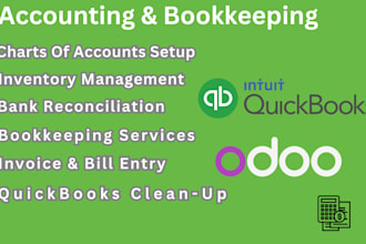 do accounting  bookkeeping using quickbooks and odoo