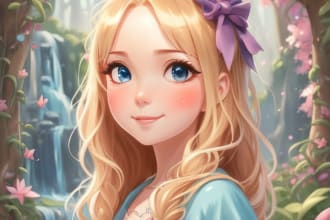 draw a portrait or character in disney cartoon style