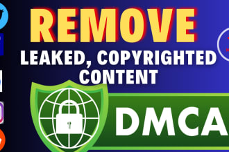 send dmca takedown notices to remove pirated, leaked, defaming content