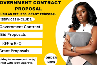 winning government contract proposal, bid proposal, rfp, grant writing, rfq