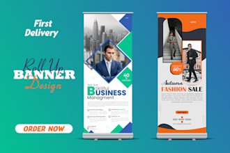 create a roll up banner design for your business