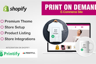 create print on demand shopify store ecommerce website or shopify website