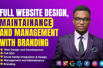 design, manage, maintain your website with premium branding