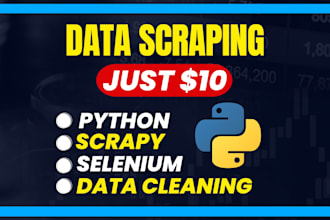 fix scripts do web scraping using python with scrapy, selenium, beautyfull soup