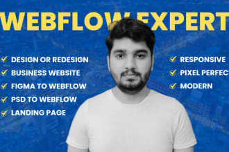 design or redesign webflow website, figma to webflow, landing page expert