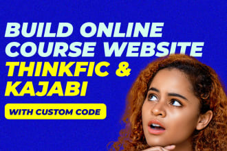 design thinkific online course website with custom code