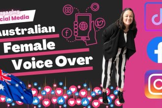 record an australian female voice over for social media