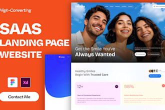design high converting saas landing page, website uiux in figma