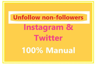 unfollow instagram or twitter following manually