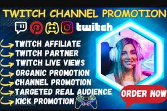 promote your twitch and kick to attain affiliate partnership with live viewers