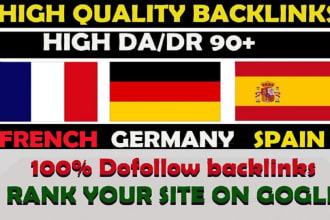 make 150 permanent french german italy dofollow seo backlinks from germany sites