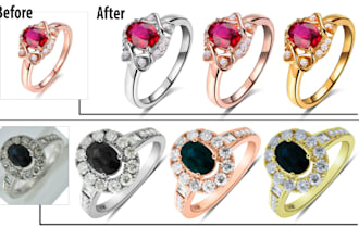 high end jewelry product photo retouching and image editing