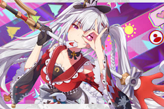 draw anime art illustration character design for oc, pfp, fanart, vtuber