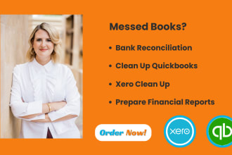 prepare bank reconciliation, clean up quickbooks and xero
