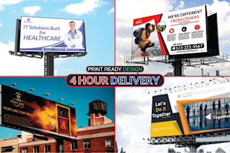 design a digital billboard, yard signs, outdoor, and vinyl, banners in any size