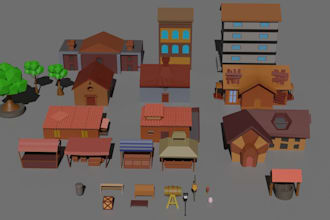make 3d low poly asset packs for your game