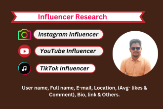 find best instagram influencer, youtube influencer research and email scraping