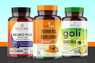 do product label and supplement label with packaging design