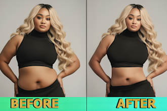 do professional body slimming, reshaping, add abs in photos