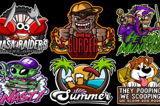 design unique custom cartoon character, mascot logo