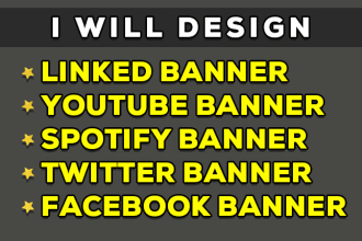 design linkedin, youtube, spotify, twitter, facebook banner